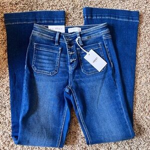 Vervet Women's Dark Blue Flare Jeans